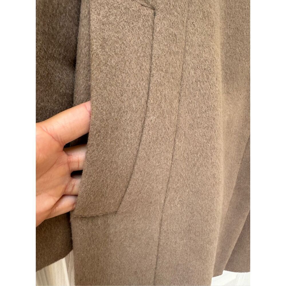 Cole Haan women’s 6 wool camel brown cape coat drape collar lapel - Picture 6 of 7